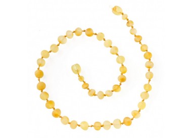 Collier d'ambre citron non poli