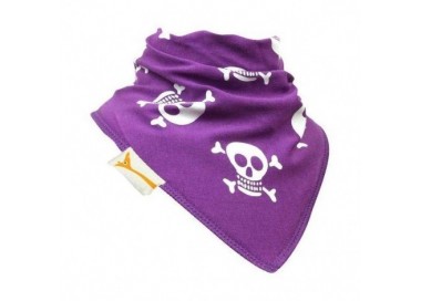 Bavoir FG pirates blancs sur violets