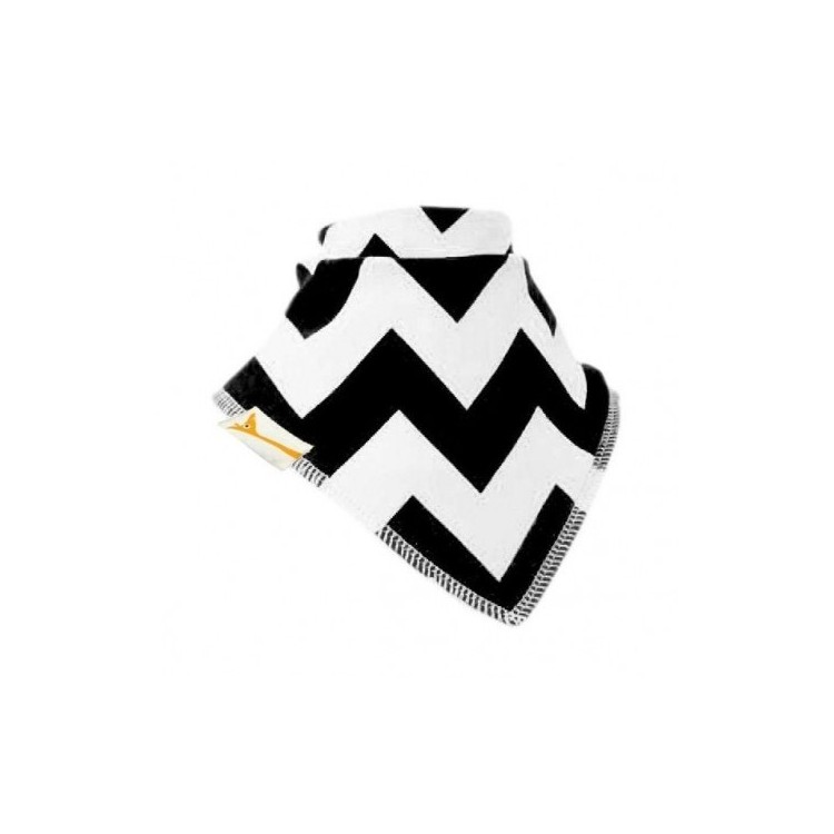 Bavoir FG zigs zags noirs et blancs Bavoir FG zigs zags noirs et blancs