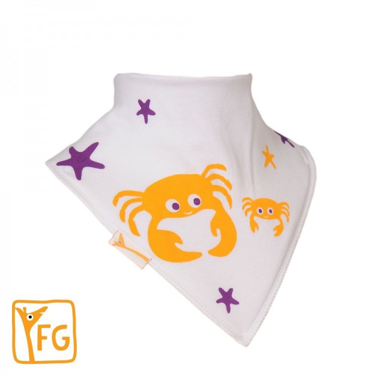 Bavoir FG crabes sur blanc Bavoir FG crabes sur blanc