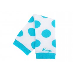 Merya Dots-à pois turquoises sur blanc