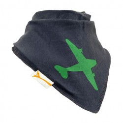 Bavoir FG avion vert sur gris