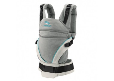 Manduca XT 100% coton bio gris/océan