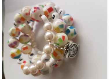 Bracelet blanc paillette