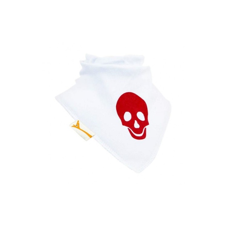 Bavoir FG crâne rouge et blanc Bavoir FG crâne rouge et blanc