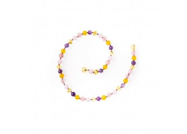 Collier d'ambre coloré