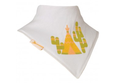 Bavoir FG tipi et cactus blanc