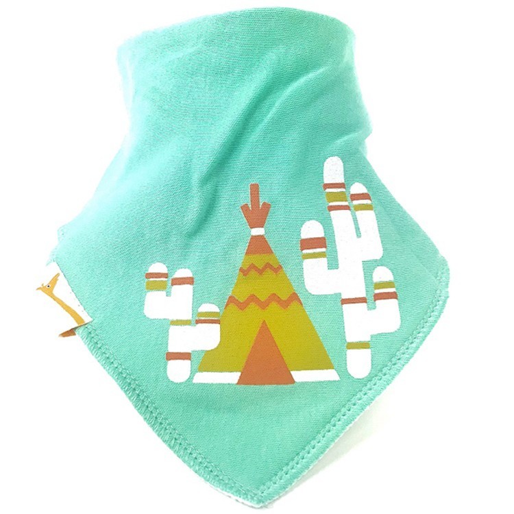 Bavoir FG tipi et cactus vert Bavoir FG tipi et cactus vert