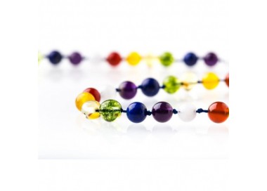 Collier d'ambre adulte rainbow