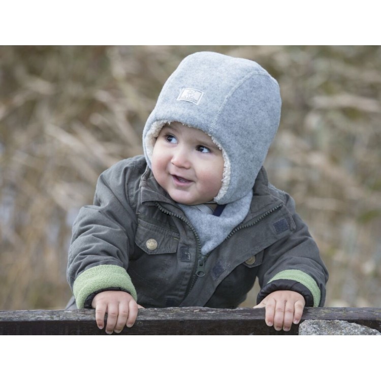 Bonnet Jan en polaire de laine gris