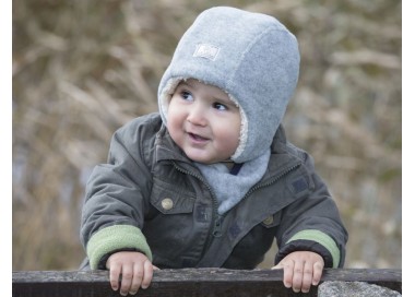 Bonnet Jan en polaire de laine gris