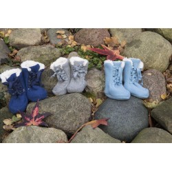 Chaussons/Bottines en laine bleu ciel