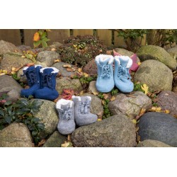 Chaussons/Bottines en laine bleu ciel