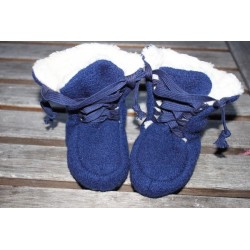 Chaussons/Bottines en laine dunkel blau