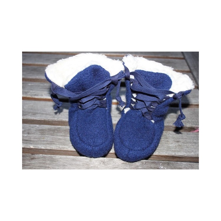 Chaussons/Bottines en laine dunkel blau