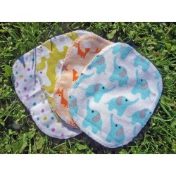 Lot de 4 lingettes lavables doubles ours turquoise