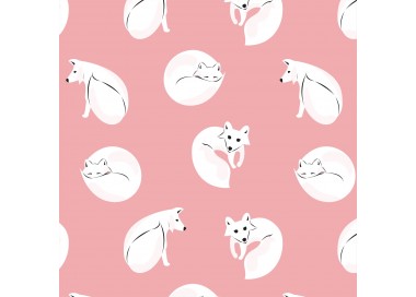 Lot de 4 lingettes lavables doubles renards rose