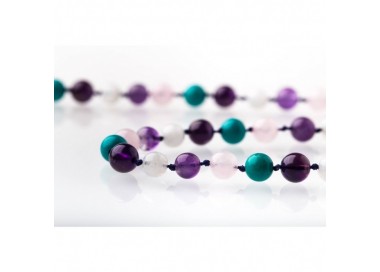 Collier d'ambre adulte rainbow
