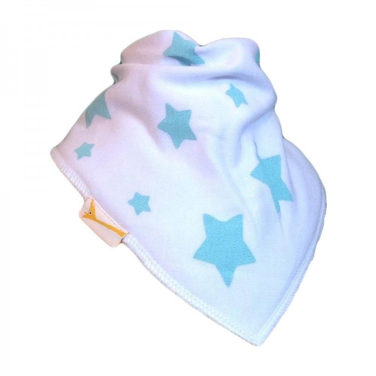 Bavoir FG étoiles turquoises sur blanc Bavoir FG étoiles turquoises sur blanc
