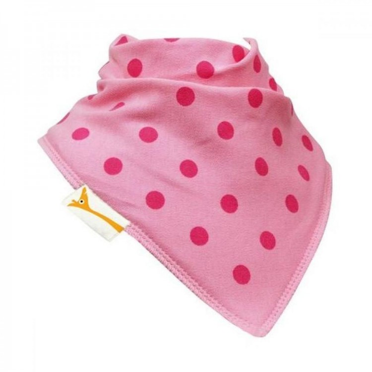 Bavoir FG pois fuchsia sur rose