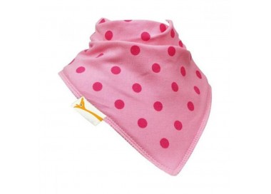 Bavoir FG pois fuchsia sur rose