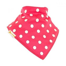 Bavoir FG pois blanc sur fuchsia