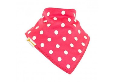 Bavoir FG pois blanc sur fuchsia