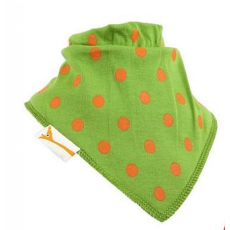 Bavoir FG pois oranges sur vert