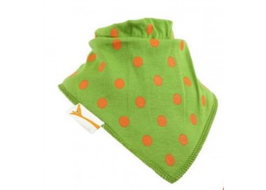 Bavoir FG pois oranges sur vert