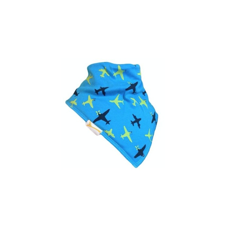 Bavoir FG avions sur turquoise Bavoir FG avions sur turquoise