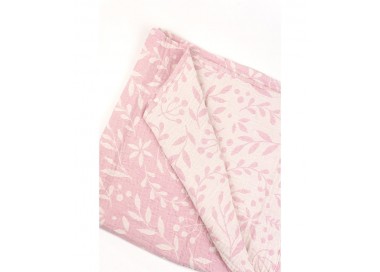 Lange/Couverture en mousseline flora rosa