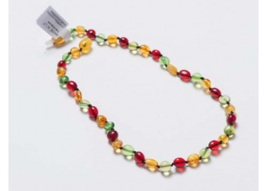 Collier d'ambre nuggets mix 4 couleurs