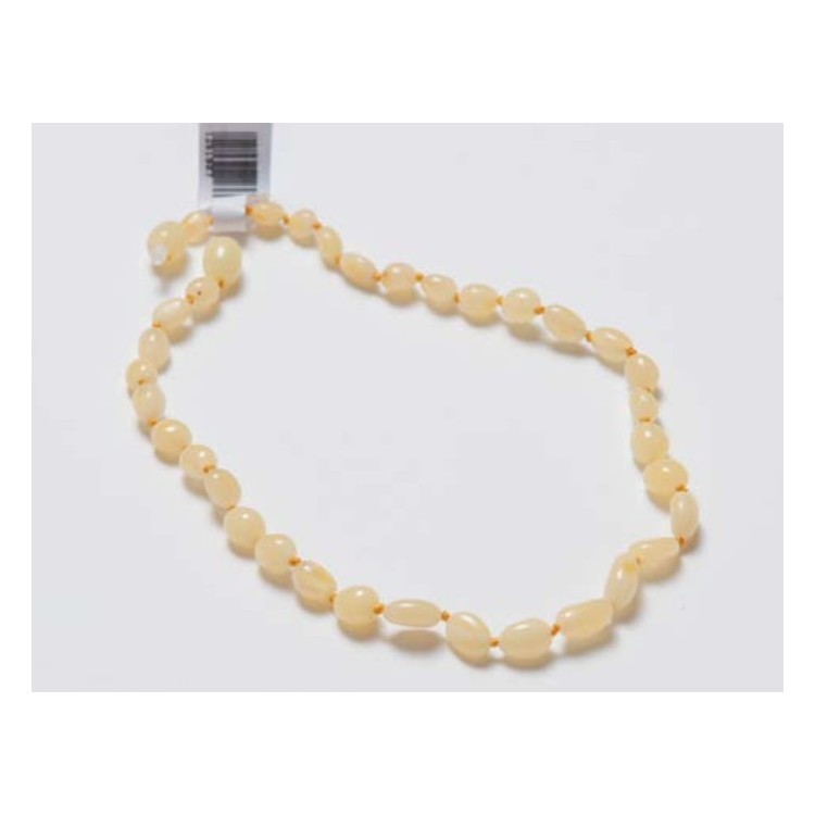Collier d'ambre olive citron blanc Collier d'ambre olive citron blanc