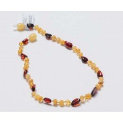 Collier d'ambre cerise et citron opaque