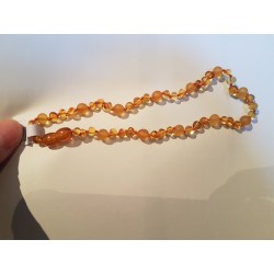 Collier d'ambre citron lisse et mat