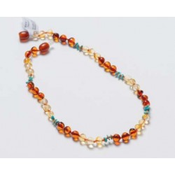 Collier d'ambre adulte rainbow