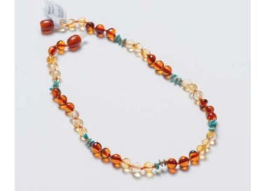 Collier d'ambre adulte rainbow