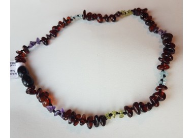 Collier d'ambre adulte rainbow