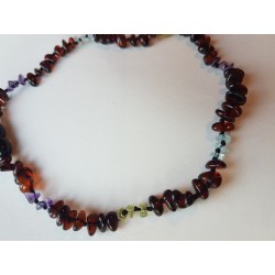 Collier d'ambre adulte rainbow