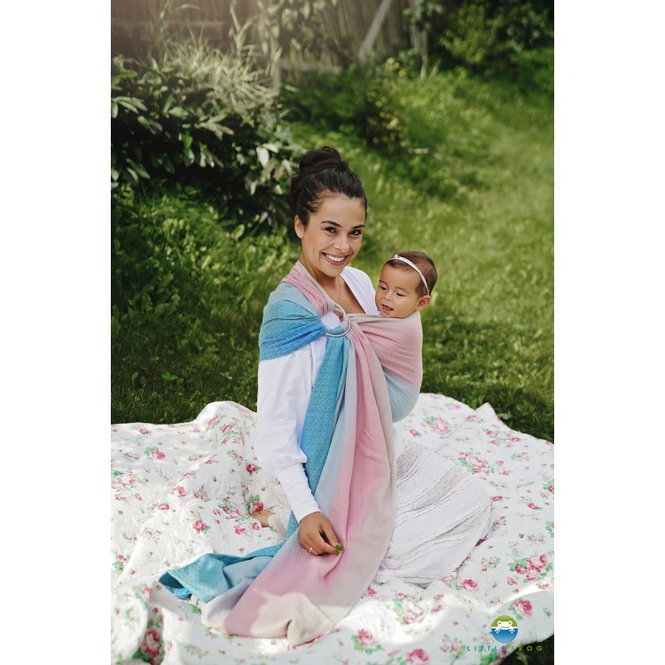 Sling Little Frog Jacquard Lovely Elafonisi - lin Sling Little Frog Jacquard Lovely Elafonisi - lin