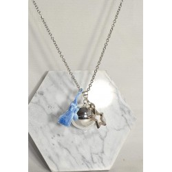 Bola irréversible bijoux Lou-pompon bleu turquoise