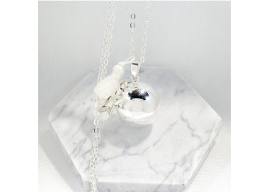 Bola irréversible bijoux Lea-pompon blanc