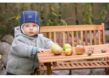 Bonnet Jan en polaire de laine marine