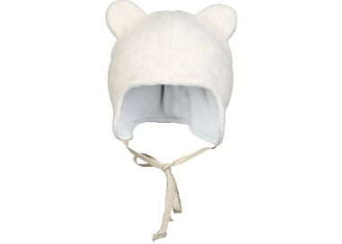 Bonnet Bea en polaire de laine nature