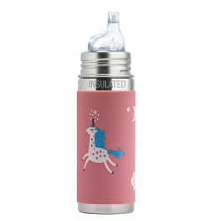 Pura bouteille Paille 260ml Isotherme licorne rose