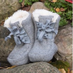 Chaussons/Bottines en laine gris