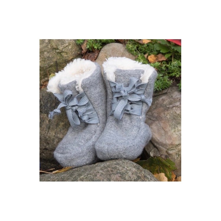 Chaussons/Bottines en laine gris