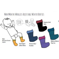 Chaussons ManyMonths ajustables en laine et softshell seabreeze teal/black M
