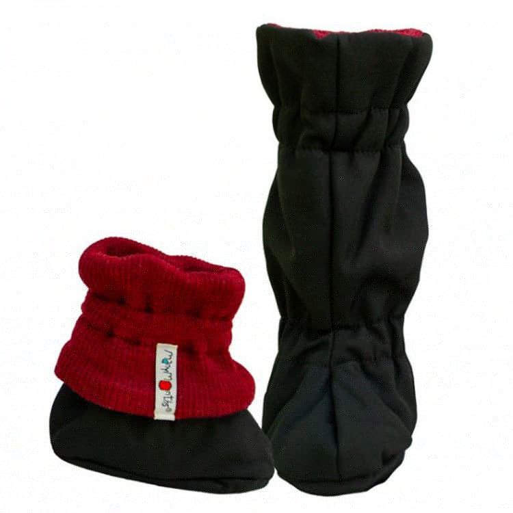 ManyMonths Stiefelchen Wolle und Softshell wild pomegranate/black